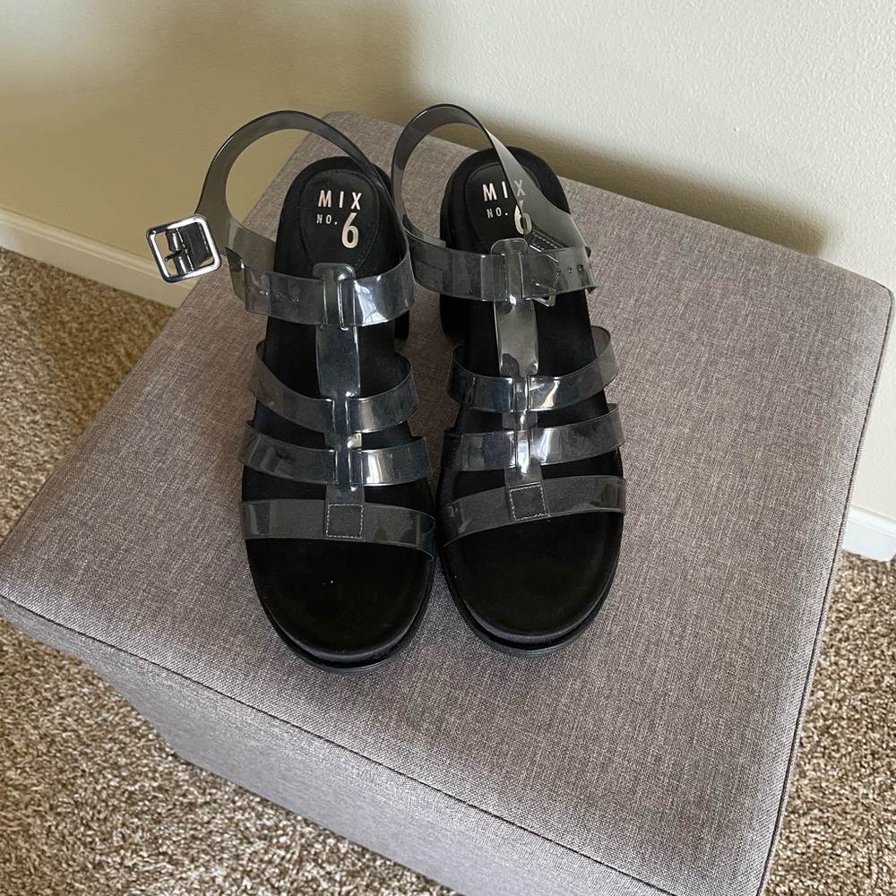 Mix No. 6 Black Strappy Sandals